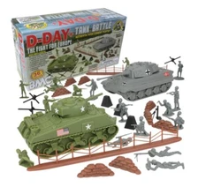 BMC-40039 WW2 D-Day Tank Battle- 36pc Plastic Army Men Playset