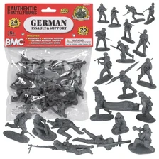 BMC 67315 CTS WW2 German Assault & Medics Plastic Army Men 24pc Gray Soldier Figures
