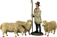 WBritain Toy Soldiers and Figures Shepherd With Three Sheep 35007