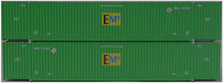 JTC Model Trains N EMP 'centered logo' green 53' HIGH CUBE 8-55-8 corrugated containers set #4
