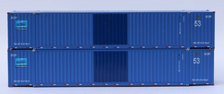 JTC Model Trains N Trailer Bridge "patched" Ocean 53' Containers 2pk
