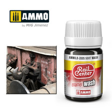 AMMO by Mig Rail Center Enamel Wash R-2005 Soot Wash 35 ML