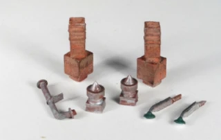 Monroe Models HO Scale Chimneys, Vents and Lights