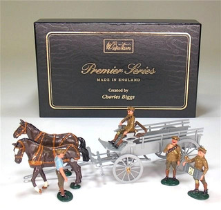 W Britain 8920 Premier Series Horse Drawn GS Wagon And 4-Man ASC Team By Charles Biggs