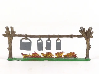 Hornung Art Miniature Metal Cast Campfire with Hanging Pots 63L Hand Painted