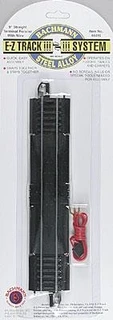 Bachmann Trains Snap-Fit E-Z Track 9" Straight Terminal Rerailer with Wire