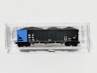 Micro-Trains N Scale 10800202 Western Pacific 100 Ton 3 Bay Hopper Rib Sides With Coal Load