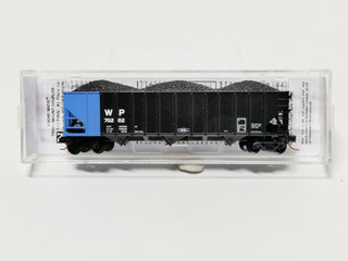 Micro-Trains N Scale 10800201 Western Pacific 100 Ton 3 Bay Hopper Rib Sides With Coal Load