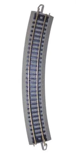 Bachmann Trains 44801 N Scale 11.25" Curved Nickel Silver Track With Gray Roadbed
