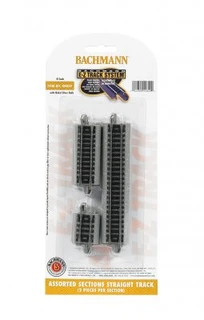 Bachmann Trains 44829 N Scale Assorted Sections Nickel Silver Track With Gray Roadbed