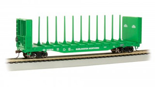 Bachmann HO 12903 52' Center-Beam Flat Car With Bulkheads Burlington Northern 615816