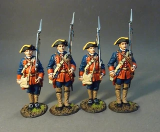 RRBNJ-01N The New Jersey Provincial Regiment, 4 Line Infantry At Attention, Set #1
