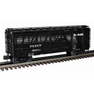 Atlas Trainmaster 40' STOCK CAR RIO GRANDE (DRGW) (BLACK/WHITE) - 3RL
