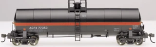 HO Atlas 1552-1 17,360 Gallon Tank Car ACFX Black/Orange #77325