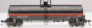 HO Atlas 1552-2 17,360 Gallon Tank Car ACFX Black/Orange #77353