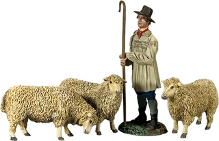 WBritain Toy Soldiers and Figures Shepherd With Three Sheep 35007