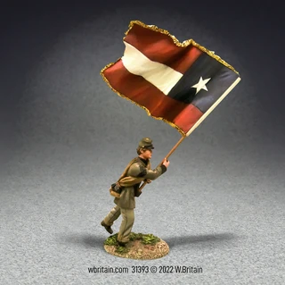 WBritain #31393 American Civil War Confederate Flagbearer, 5th Texas Lone Star