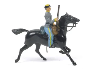 WBritain 2055 Confederate Cavalry Trooper Holding Carbine Brown Horse