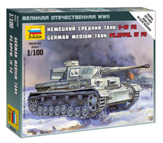 ZVEZDA German Model Panzer Tank Kit 6251. IV F2 1/100 Scale