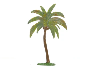 Hornung Art Large Palm Tree Curved Trunk 1LP Flat Hand Painted Metal Cast