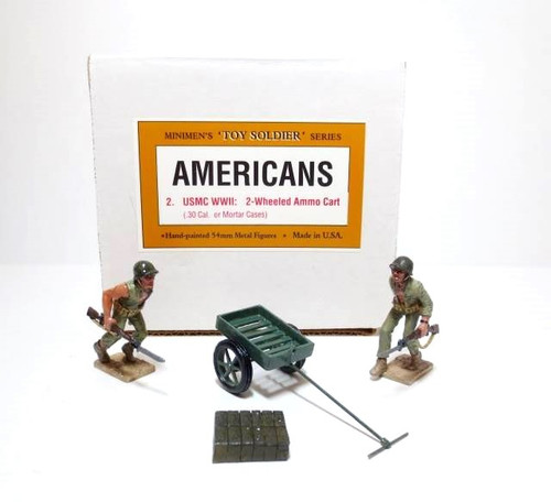 Minimen History in Metal Set 2 USMC WWII 2-wheeled Ammo Cart