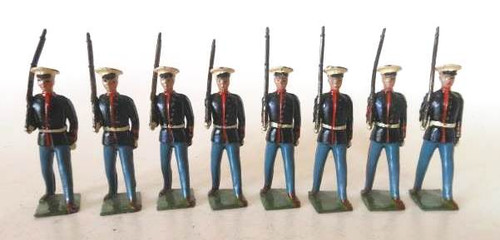 Britains Set 228 US Marines 8 pieces Pre-War Vintage Historical Figures