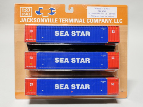 JTC Model Trains Sea Star Ocean 53' Body HO Scale 1:87 3 pack