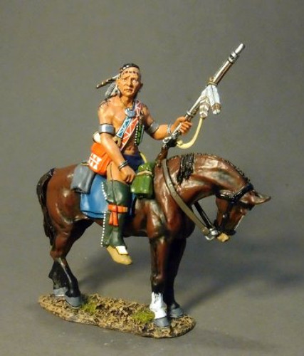 John Jenkins Designs Mounted Woodland Indian with Raised Rifle #2