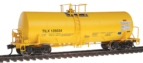 HO Scale Walthers 920-100010 Trinity Industries Leasing TILX #135034 40' Trinity 14,000-Gallon Molten Sulfur Tank Car