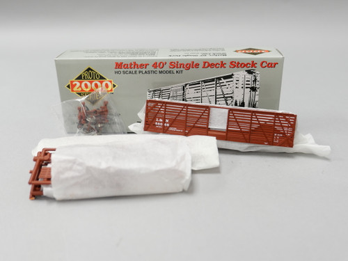 Proto 2000 HO Life Like Mather L&N 40' Single Deck Stock Car #88065 Kit