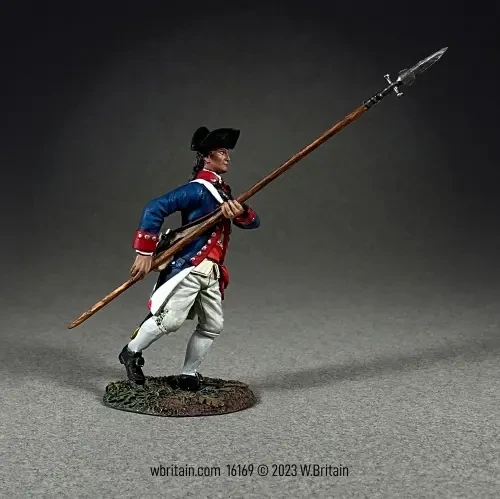 WBritain 16169 Clash of Empires Continental Line/1st American Regiment Company Officer Advancing with Spontoon, 1777-87