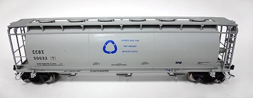 Atlas HO #1975-1 ACF 3 Bay Cylindrical Hopper Union Carbide "Recycled Plastics" (CCBX) #50633