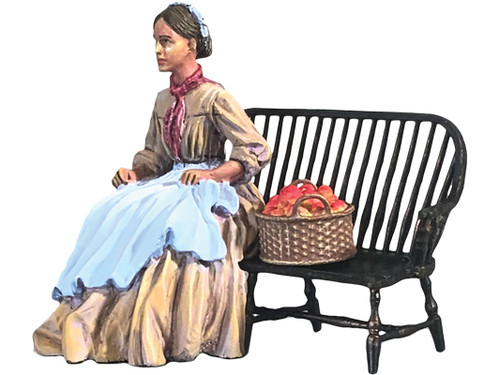 WBritain 35019 “Emily Lost in Thought” Young Woman Sitting on Bench Historical Figure