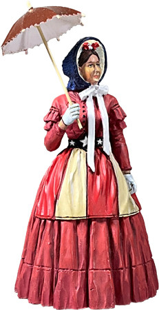 WBritain 35035 "Miss Patty Dunbar" Woman with Patriotic Apron and Parasol 1861-65