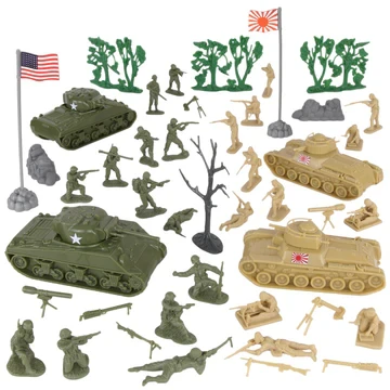BMC 67377 CTS WW2 Battle of Saipan Plastic Army Men 45pc Pacific Tank Battle Playset