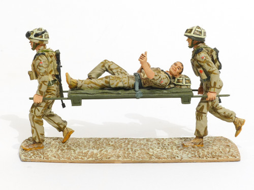WBritain Help for Heroes - Modern British Army Stretcher Bearer Set, Kings Royal Hussar's, Afghanistan, 2007 - 4 Piece Set