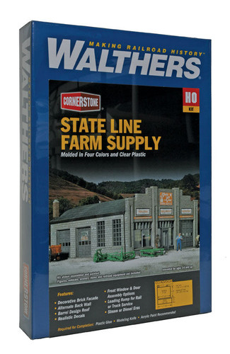 Walthers Cornerstone 933-2912 State Line Farm Supply HO Scale Building Model Train Kit