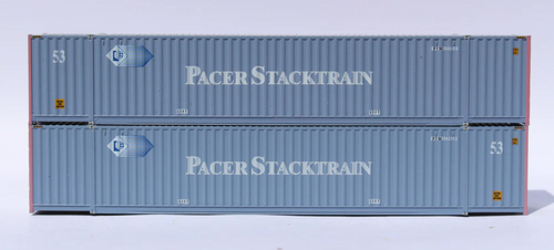 JTC Model Trains N PACER 53' faded light blue HIGH CUBE 6-42-6 corrugated containers