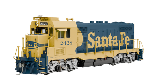 Rapido HO Locomotive #070101 ATSF CF7 w/Square Cab DC/Silent AT&SF Yellow Warbonnet #2417