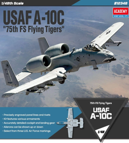 Academy Plastic Models 1/48 USAF A-10C 75th FS Flying Tigers #12348
