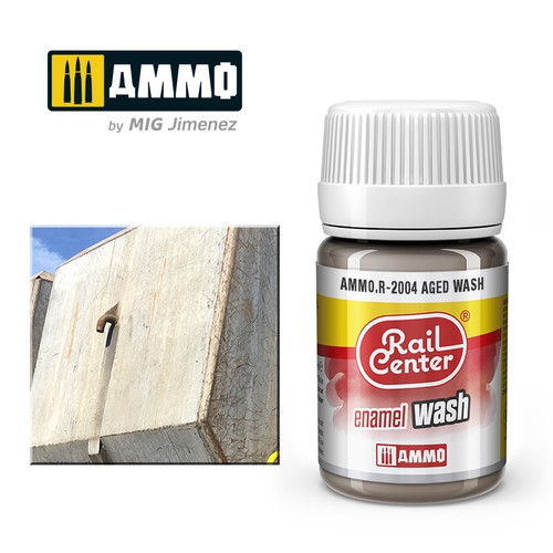AMMO by Mig Rail Center Enamel Wash R-2004 Aged Wash 35 ML