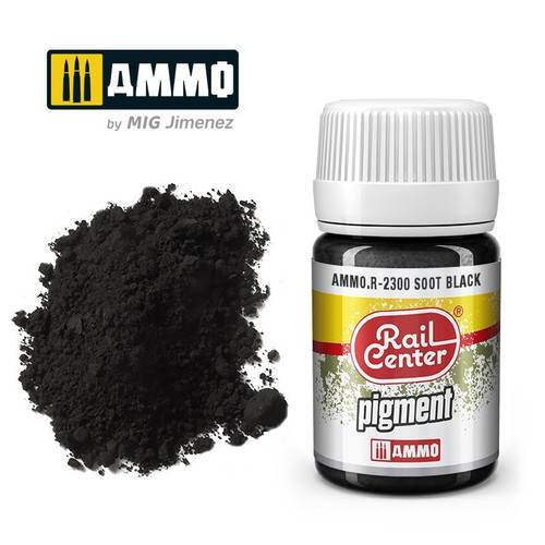 AMMO by Mig Rail Center Pigment R-2300 Soot Black 35 ML