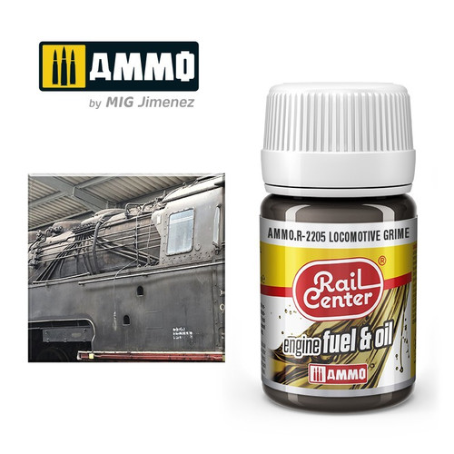 AMMO by Mig Rail Center Engine Fuel & Oil R-2205 Locomotive Grime 35 ML