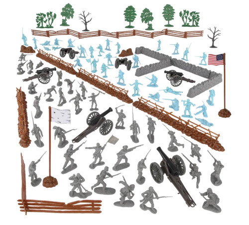 BMC 67385 BMC CTS Civil War Battle of Picketts Charge 101pc Blue & Gray Plastic Army Set