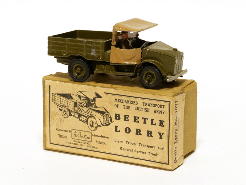 Wbritains Set 1877 Beetle Lorry With Driver Original Illustrated Box Pre War