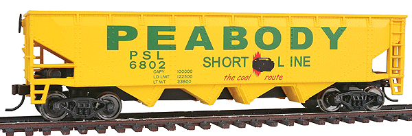 Walthers Trainline 931-1658 Peabody HO Scale Ready To Run Offset Quad Hopper