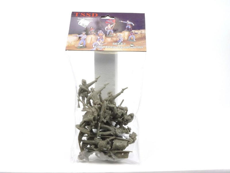Toy Soldiers Of San Diego Civil War Confederate Infantry Set 1 Gray Figures
