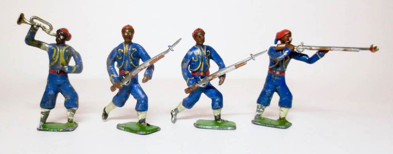 Heyde Turcos with Bugler in Action 4 pieces Vintage Historical Figures