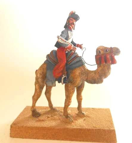 Military Miniature Napoleonic Egyptian Campaign Camel and Rider on Wooden plinth