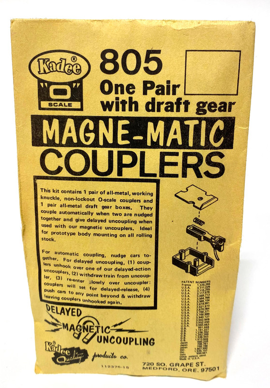 Kadee O Scale #805 Magne-Matic Couplers One Pair With Draft Gear